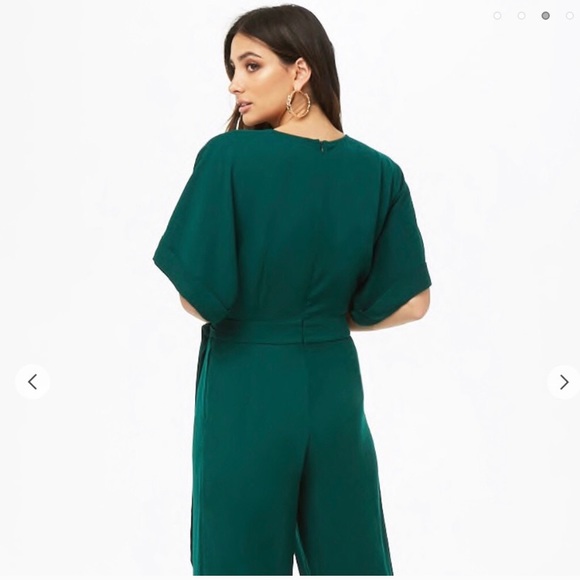 Forever 21 Wide Leg Hunter Green Jumpsuit - Picture 2 of 3